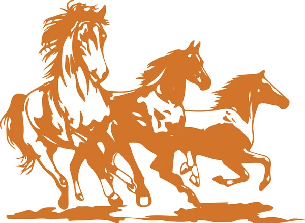 Drawing Sketch Indian Transportation Animal Horse Silhouette Outline Editable Illustration — Stockový vektor