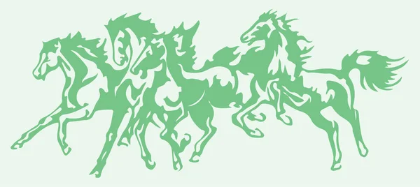 Zeichnung Oder Skizze Von Indian Transportation Animal Horse Silhouette Und — Stockvektor