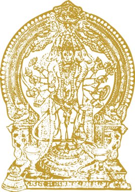 Lord Hanuman 'ın Çizimi ya da Taslak Düzenleme Çizimi. Güçlü ve güçlü tanrı Bhajarangi ya da Lord Shiva