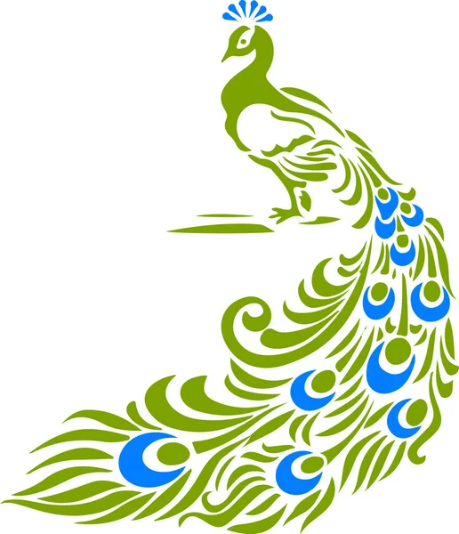 Hint ünlü ve güzel kuş erkek Peacock 'un çizimi veya çizimi Düzenlenebilir Görüntü