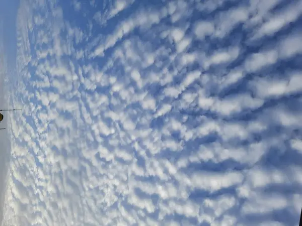 インド カルナータカ州バンガロールの青い空の背景にある美しい天型の雲の閉鎖 — ストック写真