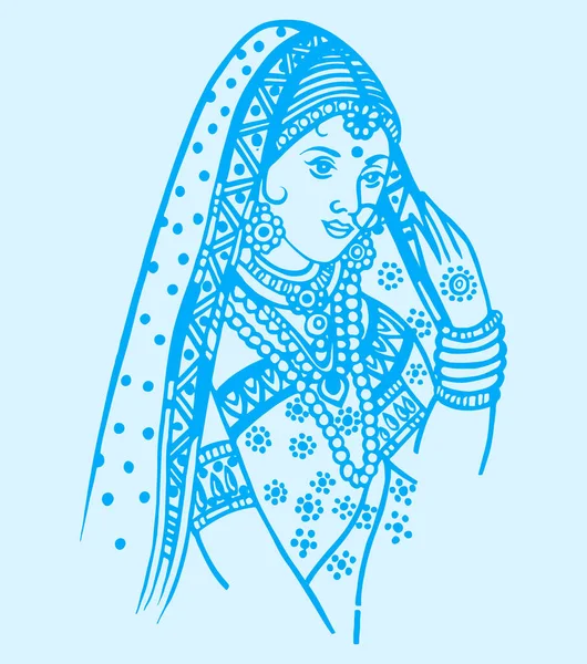 Tekening Tekening Van Indiase Huwelijkskaart Huwelijksrituelen Bewerkbare Schets Illustratie Design — Stockvector