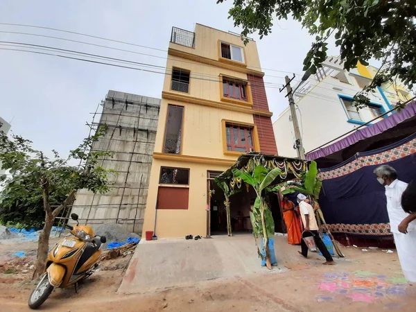 Bangalore Karnataka Índia Jul 2021 Encerramento Novo Edifício Indiano Construído — Fotografia de Stock