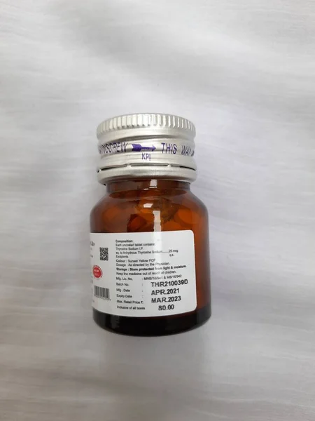 Bangalore Karnataka India Aug 2021 Pendekatan Thyroid Atau Thyroxoin Sodium — Stok Foto