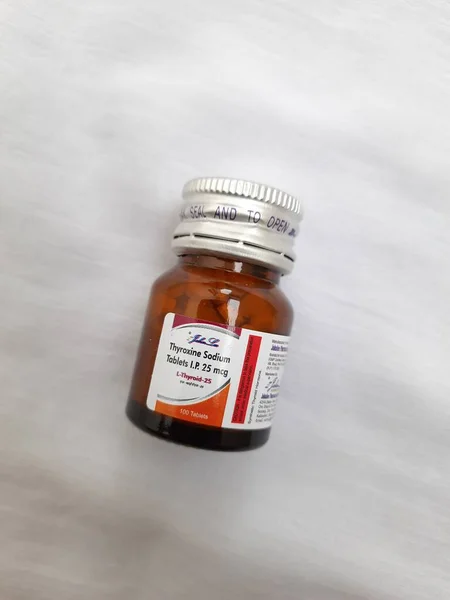 Bangalore Karnataka India Aug 2021 Pendekatan Thyroid Atau Thyroxoin Sodium — Stok Foto