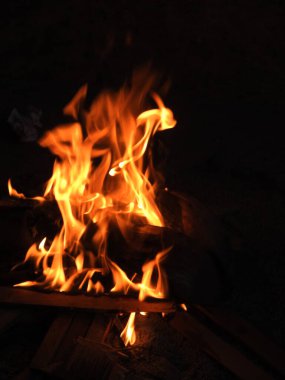 Ahşap şömineli bir evde yanan ya da ızgara yapılmış tavuğa yakın çekim.