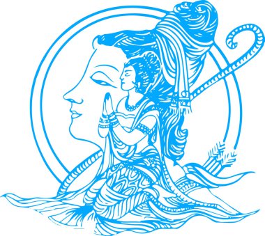 Lord Krishna 'nın farklı türlerinin çizimi veya çizimi, Vishnu Avatar düzenlenebilir illüstrasyon