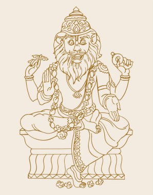 Drawing or Sketch of different types of Lord Krishna, Vishnu Avatar outline editable illustration clipart