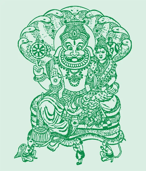 Desenho Esboço Diferentes Tipos Lord Krishna Vishnu Avatar Esboço Ilustração —  Vetores de Stock