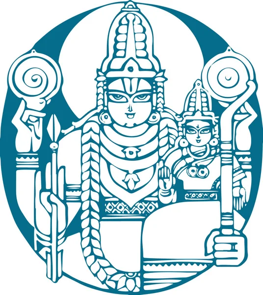 Dibujo Boceto Diferentes Tipos Señor Krishna Vishnu Avatar Esboza Ilustración — Vector de stock
