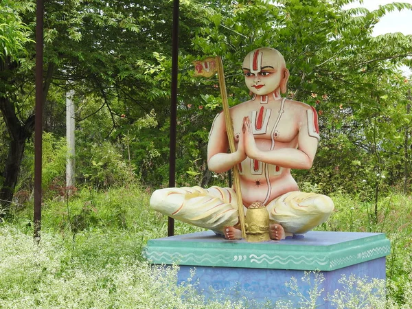 Channapatna Karnataka Índia Aug 2021 Encerramento Bela Vista Vaishnavaite Saint — Fotografia de Stock