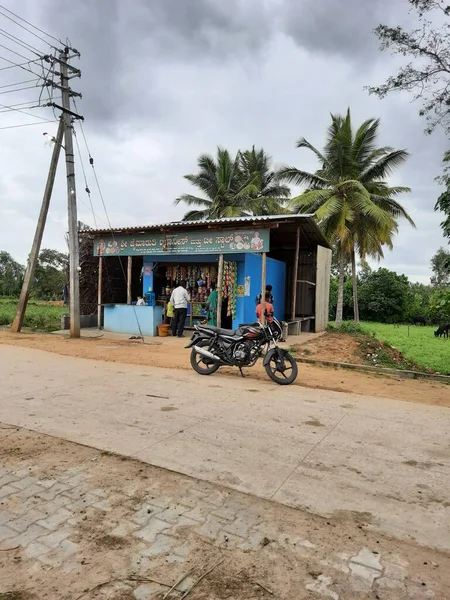 Mandya Karnataka India Sep 2021 Закриття Маленької Сільської Чайної Крамниці — стокове фото