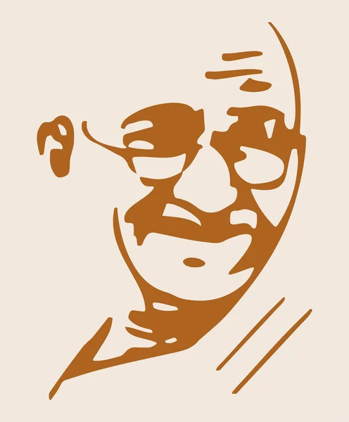 Rajz Vagy Vázlat Apa Indiai Nemzet Szabadságharcos Mahatma Gandhi Vázlat — Stock Vector
