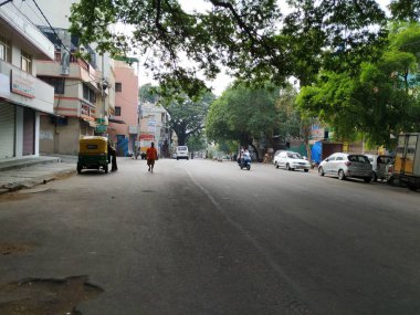 Bangalore, Karnataka, Hindistan-17 Nisan 2020: Corona Kilitleme Zamanı Dasarahalli Çemberi 'nin yakın görüntüsü.
