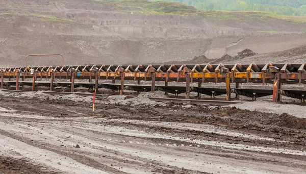 Fajas transportadoras en la minería del carbón — Foto de Stock