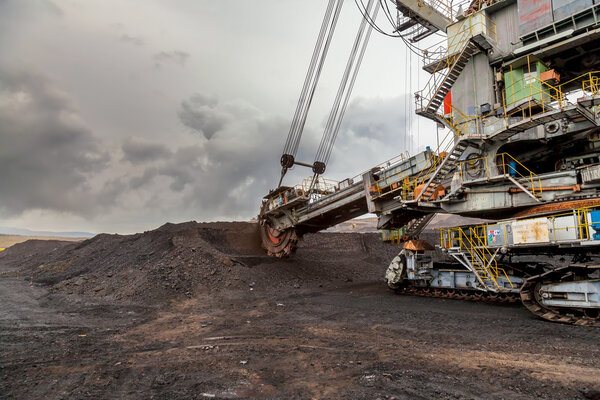 Giant bucket wheel excavator