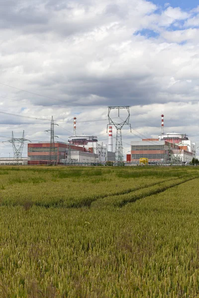 Reactor Nuclear Power Plant Temelin Czech Republic Céu Nublado — Fotografia de Stock