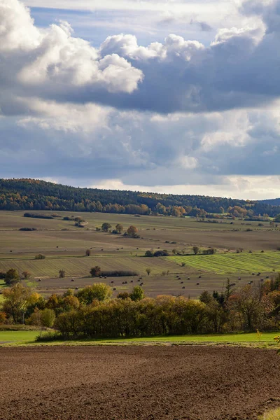 View Spring Landscape Cloudy Sky Czech Republic — Stock Photo, Image