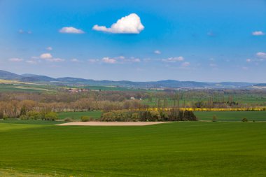 Verici Hohen Bogen (Almanya) Wiew. Yaz mevsiminde kır manzarası.