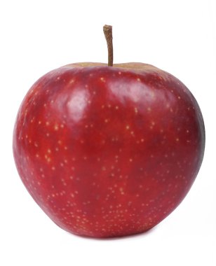 Beyaz arkaplanda taze kırmızı elma