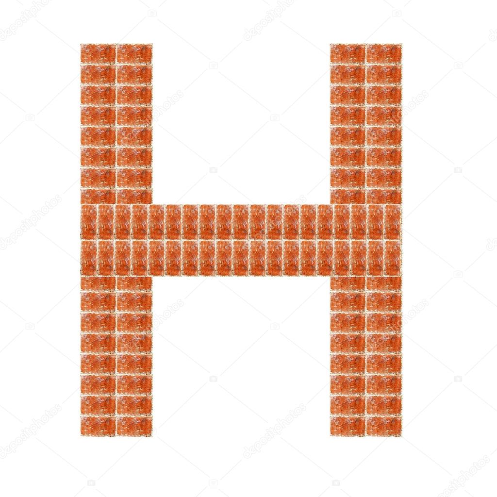 Alphabet made of red brick, Letter H