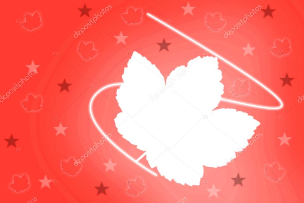 Ilustrated background with maple leaf