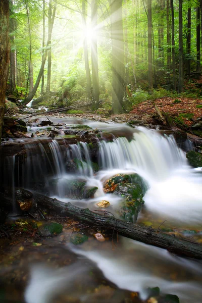 Waterfall in the national park Sumava — Stock Photo, Image