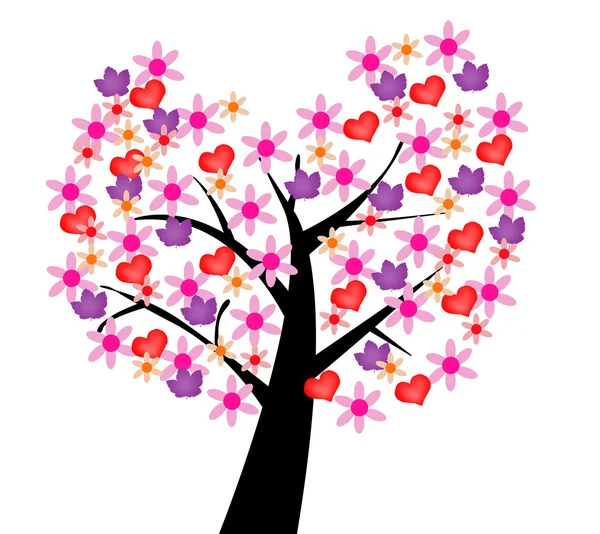 Ilustrated tree of love — Stock Photo, Image