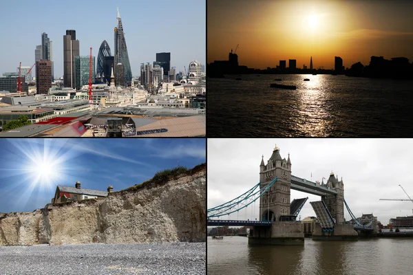 Landmarks in London, postcard — Stock Photo, Image