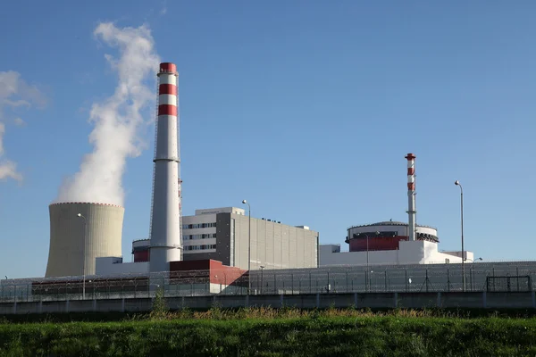 Centrale nucleare di notte - Temelin, Repubblica Ceca — Foto Stock