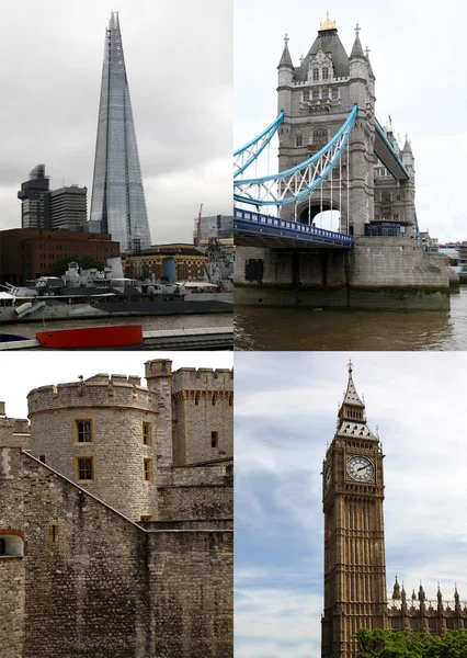 Landmarks in London, postcard — Stock Photo, Image