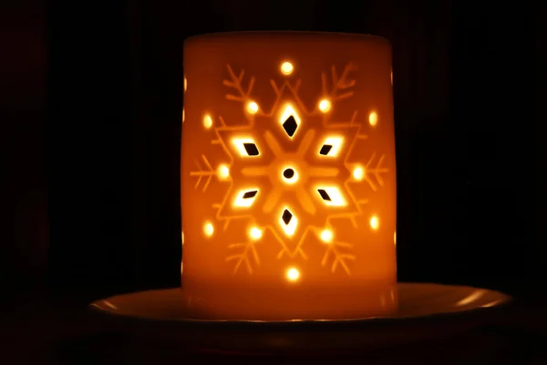 Christmas candle as background — Stock Photo, Image