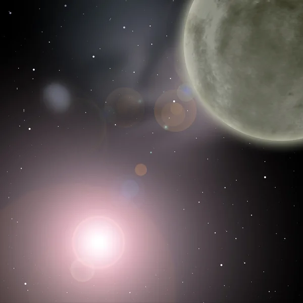 ดาวเคราะห์และกาแล็กซี่ จักรวาลลับ — ภาพถ่ายสต็อก