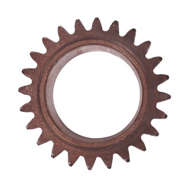 Beyaz arka plan üzerinde izole çelik dişli