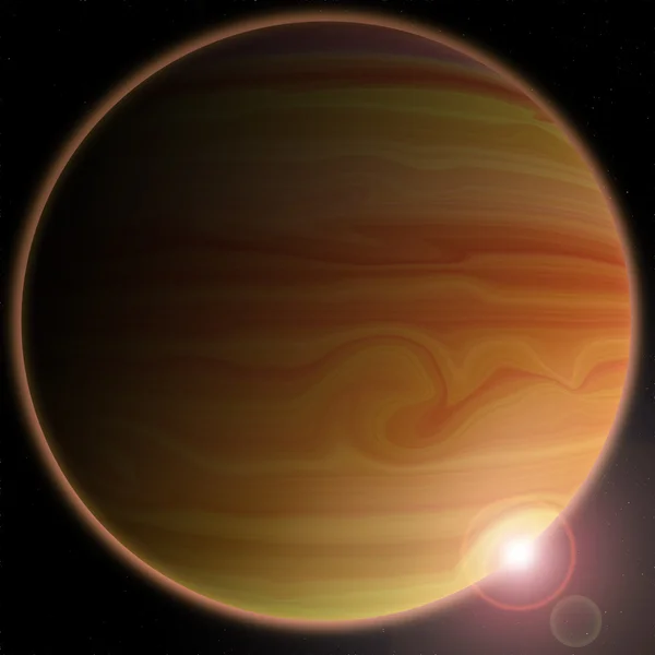 Unknown planet on a dark background, illustration — Stock Photo, Image