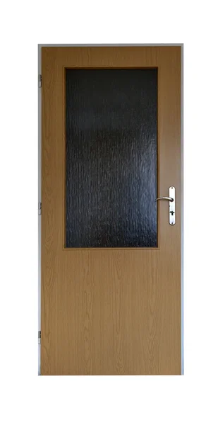 Dřevěné dveře izolované na bílém — Stock fotografie