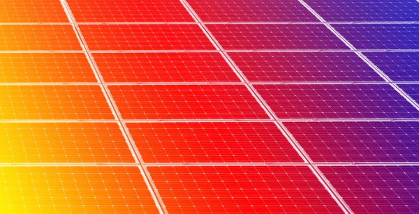 多彩的太阳能电池板背景 — 图库照片