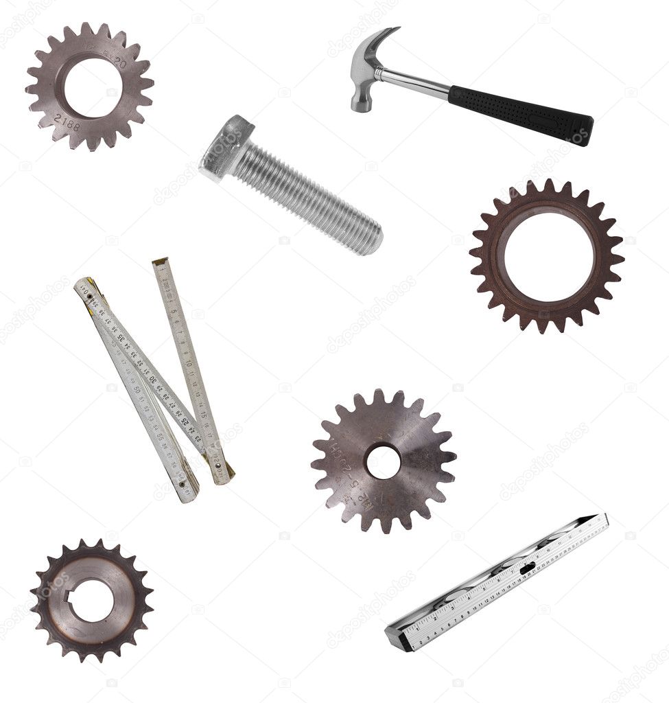 Tools isolated on a white background