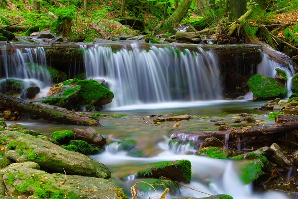 Waterval in het nationaal park sumava-Tsjechië — Stockfoto