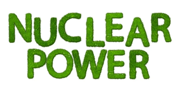 Nuclear power symbol made out of grass — Stock Photo, Image