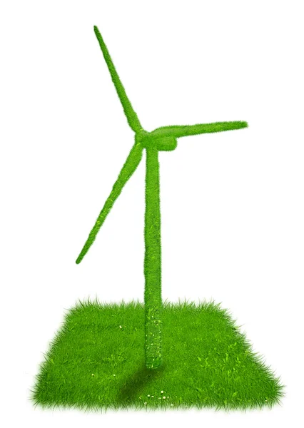 Windturbine gemaakt van gras — Stockfoto