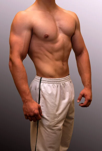 М'язовий чоловічий тулуб, що показує деталі м'язів — стокове фото