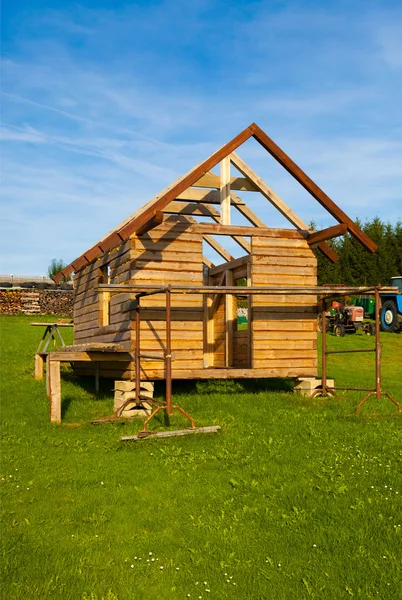Casa in legno incompiuta, ecologica — Foto Stock