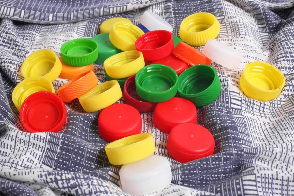 Color tapas de plástico de fondo — Foto de Stock