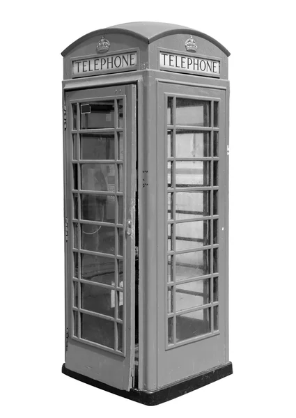 Classic British phone booth in London UK,isolated on white — Stock Photo, Image