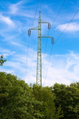 güç hattı ve mavi gökyüzü