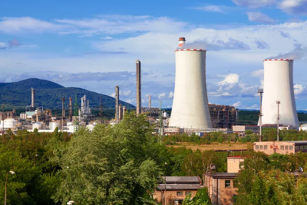 Petrochemiczny zakład przemysłowy, Republika Czeska — Zdjęcie stockowe