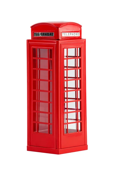 Британський телефонній будці, ізольовані на білому фоні — стокове фото