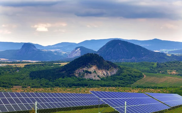 Landscape with solar panels — Stock Photo, Image