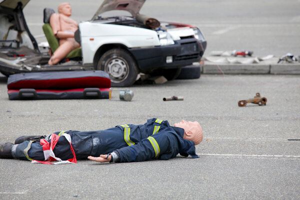Dummy representing a car accident